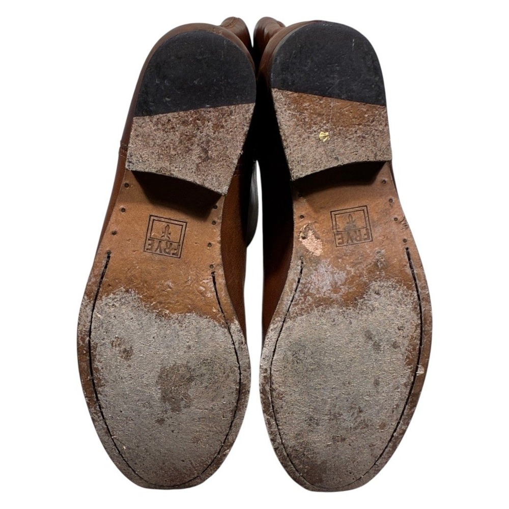 Frye Melissa Button Solid Riding Boots Brown Leat… - image 4